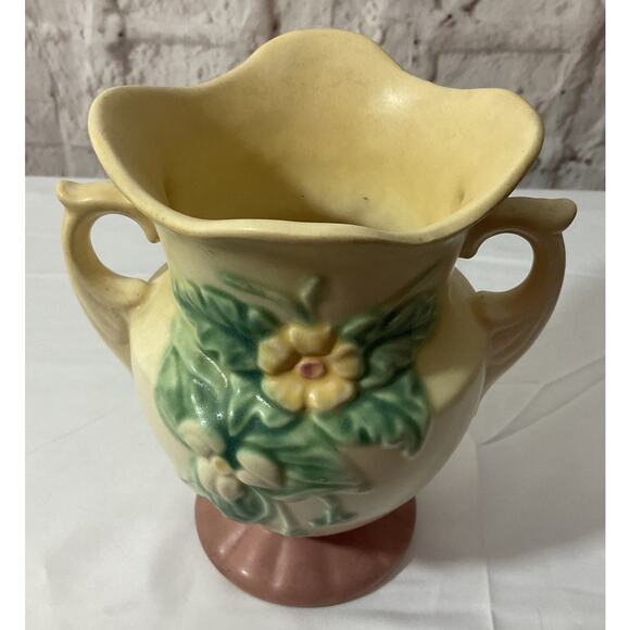 VTG Hull Art USA Pottery Wildflower Vase W-4-6 1/2" Double Handle Yellow Multi - Picture 8 of 9